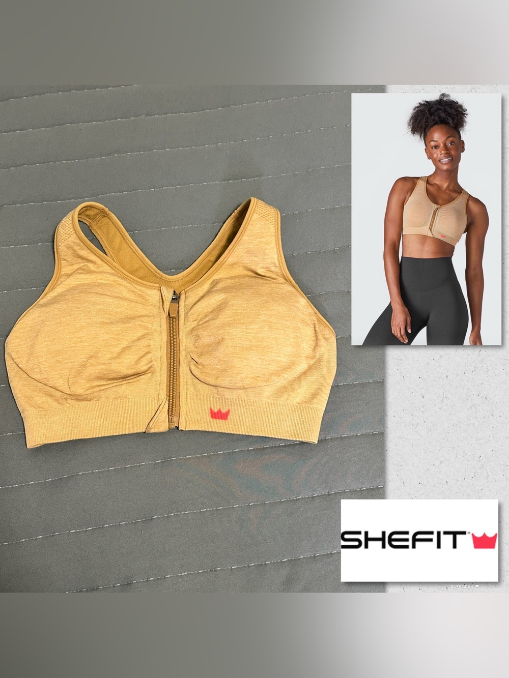 SHEFIT Front-Zip High-Support Lounge Sports Bra